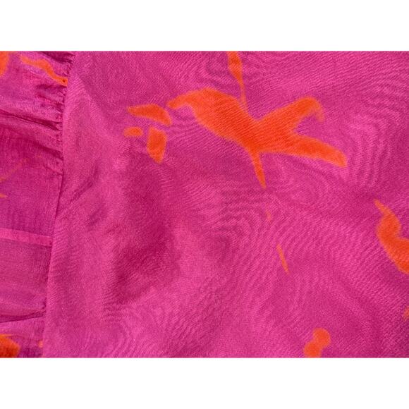 Tahari 100% Silk Dress Size 10 Pink Orange Floral Slip Style Sheath Y2K Vintage - Picture 16 of 16